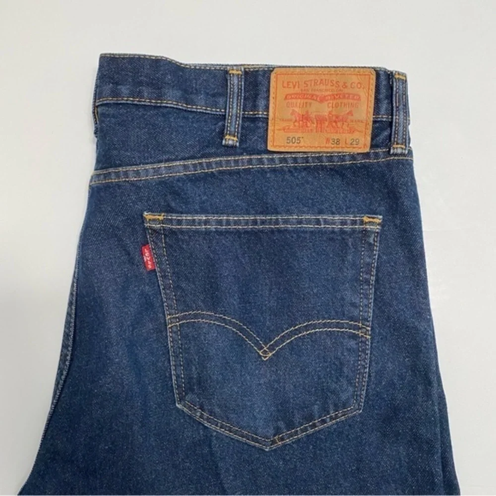 Levi's Men's 505 Straight Leg Denim Blue Jeans 38x29